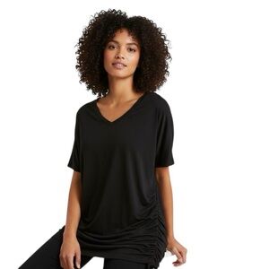 Ekouaer Maternity Black Shirts V Neck Dolman Sleeve SZ XL GROWING BUMP FRIENDLY